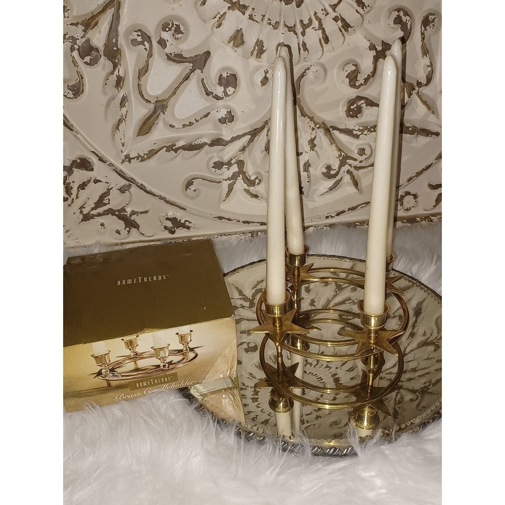 Vintage brass star candelabra